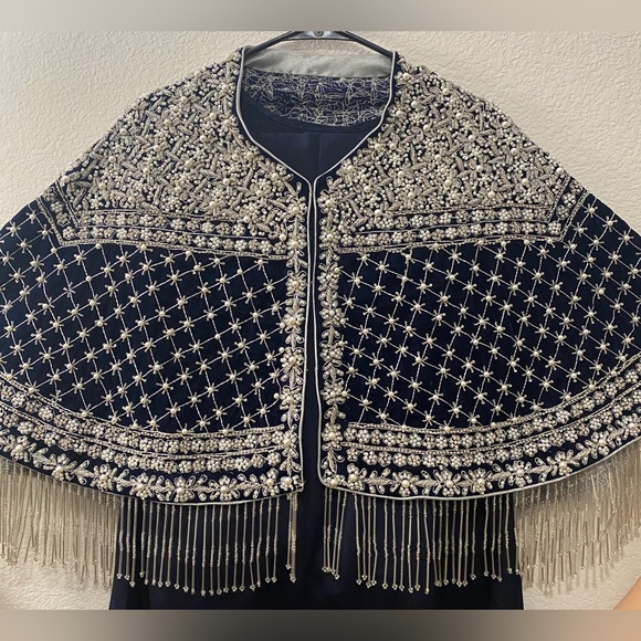 Pakistani Indian Style Cap Shawl Dress Handmade - Picture 3 of 4